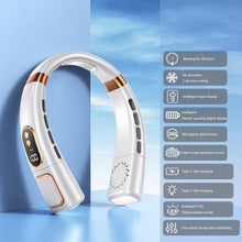 Load image into Gallery viewer, 4000mAh Hanging Neck Fan USB Handheld Mute LED Digital Display Leafless Mini Electric Fan with LED Light 5 Gear Air Cooling Fans Digital Display Leafless Mini Electric Colorful Gear 5th Fan