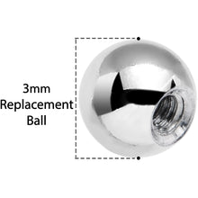 Load image into Gallery viewer, 3mm Stainless Steel Clear Gem Replacement Ball