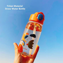 Load image into Gallery viewer, 400ml/550ml High Quality Material Kids Water Bottle With Straw Leak-Proof BPA Free Durable Plastic Drinking Bottle Cute Water Bottle with Sipper, Water Bottle for Kids Sipper Bottle for Kids - Anti-Leak Cartoon Kids Water Bottle for Kids