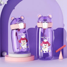 Load image into Gallery viewer, 400ml/550ml High Quality Material Kids Water Bottle With Straw Leak-Proof BPA Free Durable Plastic Drinking Bottle Cute Water Bottle with Sipper, Water Bottle for Kids Sipper Bottle for Kids - Anti-Leak Cartoon Kids Water Bottle for Kids
