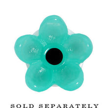 Load image into Gallery viewer, 9/16 Acrylic Aqua Flower Saddle Plug