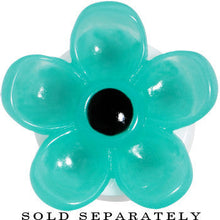 Load image into Gallery viewer, 7/8 Acrylic Aqua Flower Saddle Plug