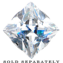 Load image into Gallery viewer, 1/2 Stainless Steel Clear Square CZ Screw Fit Tunnel