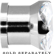 Load image into Gallery viewer, 1/2 Stainless Steel Clear Square CZ Screw Fit Tunnel