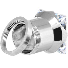 Load image into Gallery viewer, 4G Stainless Steel Clear Square CZ Screw Fit Tunnel