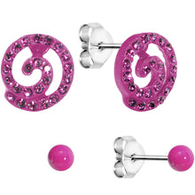 Load image into Gallery viewer, Pink Cosmic Swirl Stud Earring Set