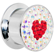 Load image into Gallery viewer, 9/16 Stainless Steel Aurora Gem Red Heart Screw Fit Plug