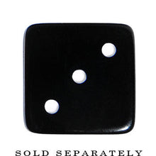 Load image into Gallery viewer, 0G Black Acrylic Square Dice Saddle Plug