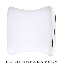 Load image into Gallery viewer, 00G White Acrylic Square Dice Saddle Plug