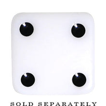 Load image into Gallery viewer, 00G White Acrylic Square Dice Saddle Plug