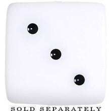 Load image into Gallery viewer, 18mm White Acrylic Square Dice Saddle Plug