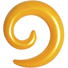 Load image into Gallery viewer, 1/2 Honey Yellow Metallic Pearl Acrylic Spiral Taper