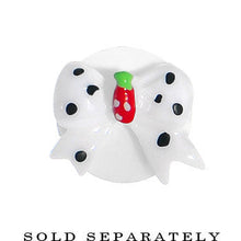 Load image into Gallery viewer, 2G White Acrylic Berry Polka Dot Bow Saddle Plug