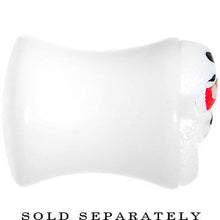 Load image into Gallery viewer, 0G White Acrylic Berry Polka Dot Bow Saddle Plug