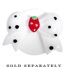 Load image into Gallery viewer, 00G White Acrylic Berry Polka Dot Bow Saddle Plug