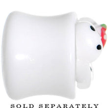 Load image into Gallery viewer, 1/2 White Acrylic Berry Polka Dot Bow Saddle Plug