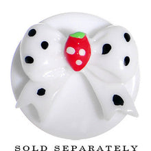 Load image into Gallery viewer, 1/2 White Acrylic Berry Polka Dot Bow Saddle Plug