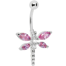 Load image into Gallery viewer, Radiant Pink Dragonfly Belly Ring
