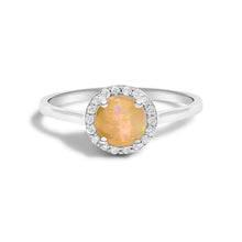 Load image into Gallery viewer, 10K White Gold Purple Amethyst and 1/10 Cttw Diamond Halo Ring