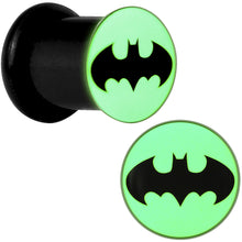 Load image into Gallery viewer, 0G Black Acrylic Glow in the Dark Batman Plug Set