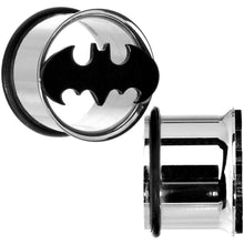 Load image into Gallery viewer, 5/8 Stainless Steel Batman Tunnel Plug Set
