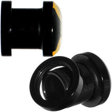 Load image into Gallery viewer, 0G Black Acrylic Batman Screw Fit Plug Set