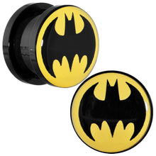 Load image into Gallery viewer, 1/2 Black Acrylic Batman Screw Fit Plug Set