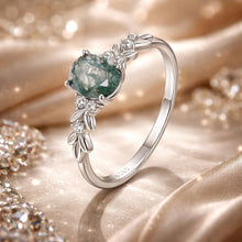 Load image into Gallery viewer, 925 Sterling Silver Agate and CZ Pendant Ring Size 6 for Women
