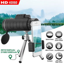 Load image into Gallery viewer, 40x60 HD Optical Monocular Telescope with FMC Lens