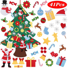 Load image into Gallery viewer, 41-Piece: DIY Felt Christmas Tree Detachable Ornaments for Kids