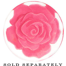 Load image into Gallery viewer, 7/8 Clear Acrylic Pink Floating Rose Flower Saddle Plug