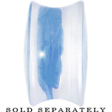 Load image into Gallery viewer, 20mm Clear Acrylic Blue Floating Rose Flower Saddle Plug