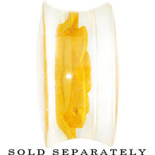 Load image into Gallery viewer, 7/8 Clear Acrylic Yellow Floating Rose Flower Saddle Plug