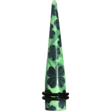 Load image into Gallery viewer, 1/2 Green Acrylic Four Leaf Clover Field Taper