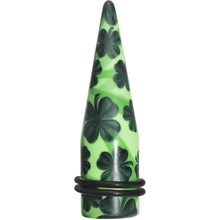 Load image into Gallery viewer, 5/8 Green Acrylic Four Leaf Clover Field Taper