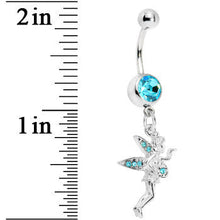 Load image into Gallery viewer, Aqua Gem Wishful Fairy Belly Ring