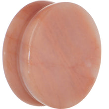 Load image into Gallery viewer, 1 inch Semi-Precious Peach Jade Double Flare Stone Plug