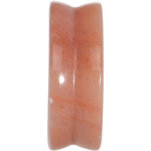 Load image into Gallery viewer, 1 inch Semi-Precious Peach Jade Double Flare Stone Plug