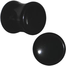 Load image into Gallery viewer, 00G Natural Black Obsidian Saddle Plug Set