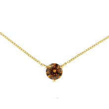 Load image into Gallery viewer, 14K Yellow Gold 1/2 Cttw Martini Set Lab Grown Yellow Diamond Solitaire 18" Pendant Necklace (Yellow Color, VS2-SI1 Clarity)