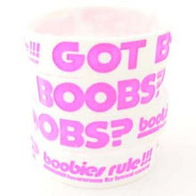 Load image into Gallery viewer, White Pink Got Boobs Awareness for Breast Cancer Bracelet