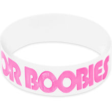 Load image into Gallery viewer, White Pink Pray for Boobies Awareness for Breast Cancer Bracelet