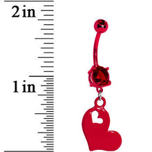 Load image into Gallery viewer, True Love Red Heart Dangle Belly Ring