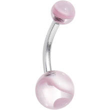 Load image into Gallery viewer, Grade 23 Solid Titanium Pink Acrylic Swirl Belly Ring