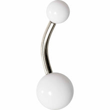 Load image into Gallery viewer, Grade 23 Solid Titanium Flat White Acrylic Belly Ring