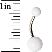 Load image into Gallery viewer, Grade 23 Solid Titanium Flat White Acrylic Belly Ring