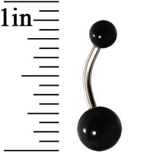 Load image into Gallery viewer, Grade 23 Solid Titanium Flat Black Acrylic Belly Ring
