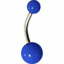 Load image into Gallery viewer, Grade 23 Solid Titanium Flat Royal Blue Acrylic Belly Ring