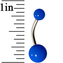 Load image into Gallery viewer, Grade 23 Solid Titanium Flat Royal Blue Acrylic Belly Ring