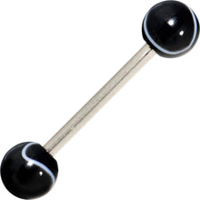 Load image into Gallery viewer, Grade 23 Solid Titanium Black Marble Acrylic Barbell Tongue Ring